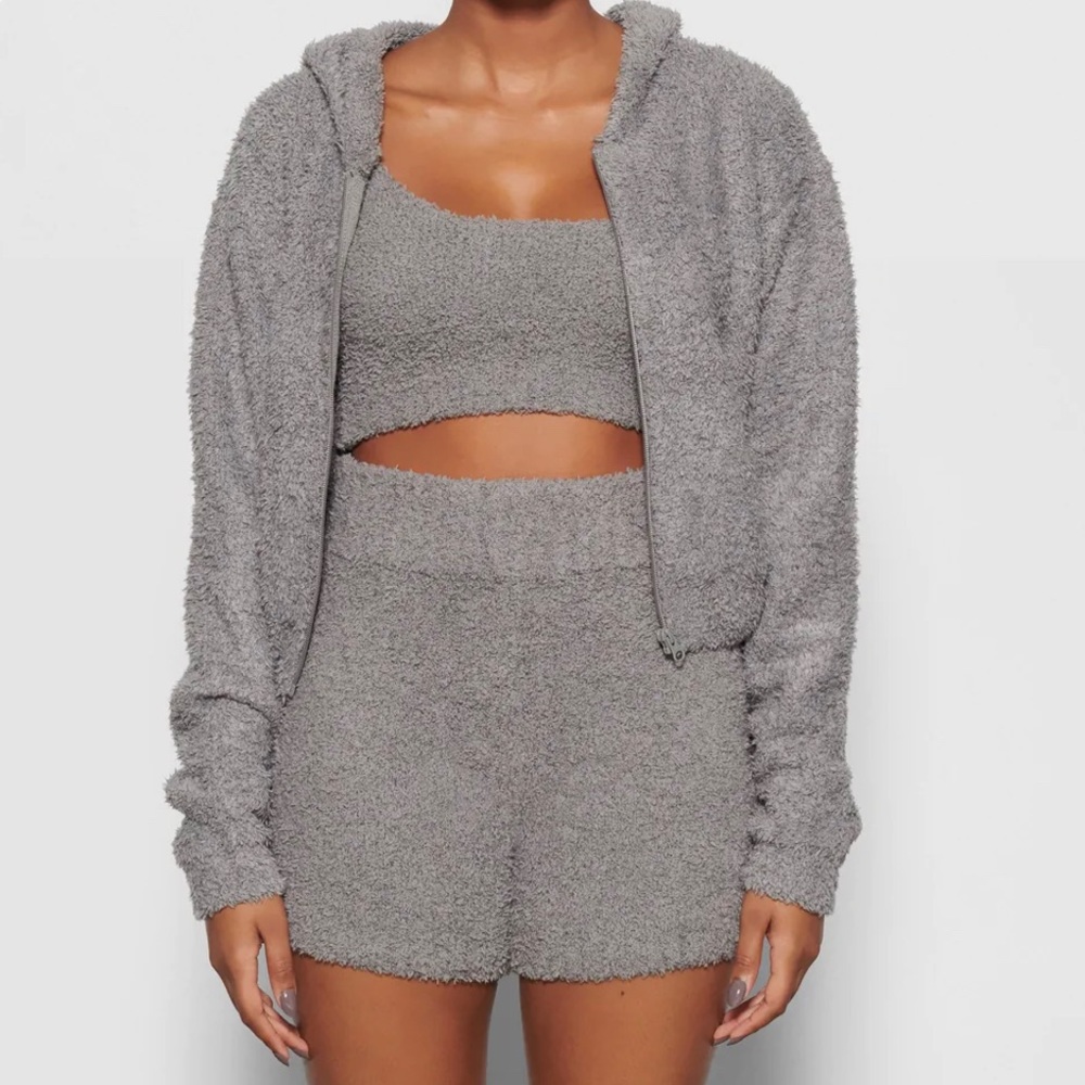 Skims Cozy Knit Zip Up Hoodie